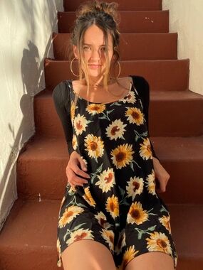 Kimchi Blue Sunflower Mini Sun Slip Dress Sz Small